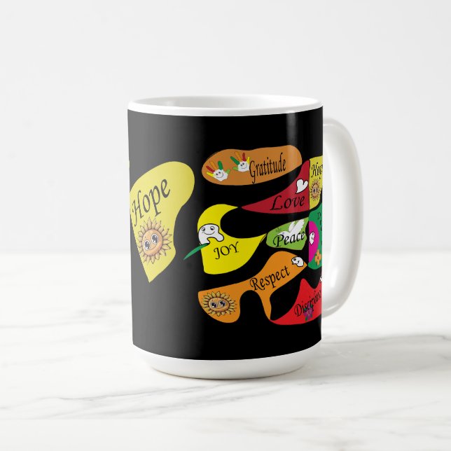 Peace,Joy and Love Coffee Mug (Front Right)