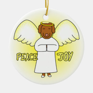 Peace Joy Angel Toller Christmas Ornament