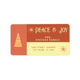 Peace & joy boho cheerful colour block holiday  label
