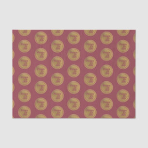 Peace & Joy, Burgundy and Gold Christmas Holiday Tissue Paper