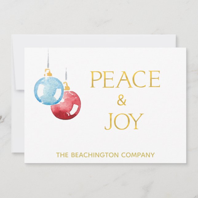 *~* PEACE JOY Corporate Ornament AP16 Holiday Card (Front)