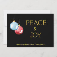 *~* PEACE + JOY Corporate Ornament Holiday Card