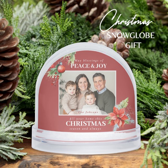 Peace Joy Family Photo Christmas Snowglobe (Creator Uploaded)