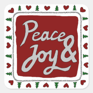 Peace & Joy Hand Lettering Holiday Stickers