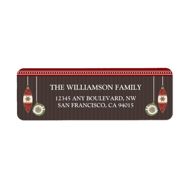 Peace Joy & Happiness Return Address (red) (Front)