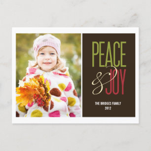 Peace & Joy Holiday Photo Card Postcard