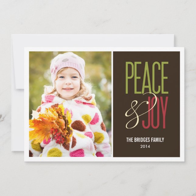 Peace & Joy Holiday Photo Cards (Front)