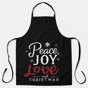 Peace Joy Love and Christmas Festive Holiday Apron