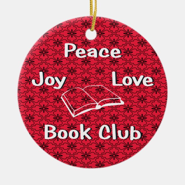 peace,joy,love,book club ornament (Front)