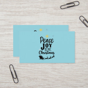Peace Joy Love Christmas   Modern Santa Sleigh  Business Card