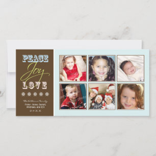Peace-Joy-Love Family Holiday Photocard (ice) Card