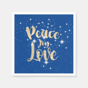 Peace Joy Love In Stars Napkin