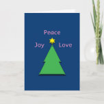 Peace Joy Love Interfaith Chrismukkah Holiday Card<br><div class="desc">Christian/Jewish interfaith card for the holidays featuring the Star of David atop a Christmas tree. Matching postage available.</div>