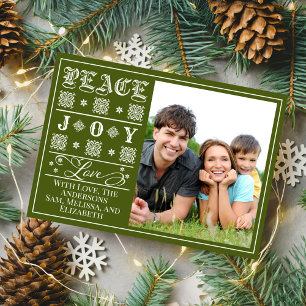 Peace Joy Love Scandinavian Photo Christmas Holiday Card