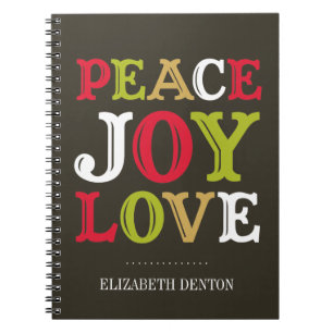 PEACE JOY LOVE typography holiday personal journal