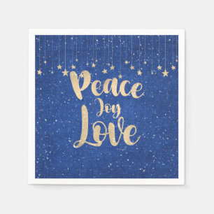 Peace Joy Love with Stars Napkin