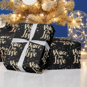 Peace Joy Love with Stars   Wrapping Paper