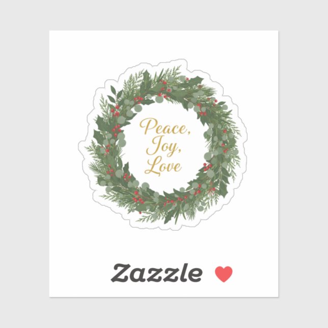 Peace Joy Love Wreath Classic Christmas Message  (Sheet)