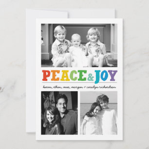Peace & Joy Multi x 3 Holiday Card