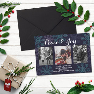 Peace & Joy Photo Card 3 Custom Photos