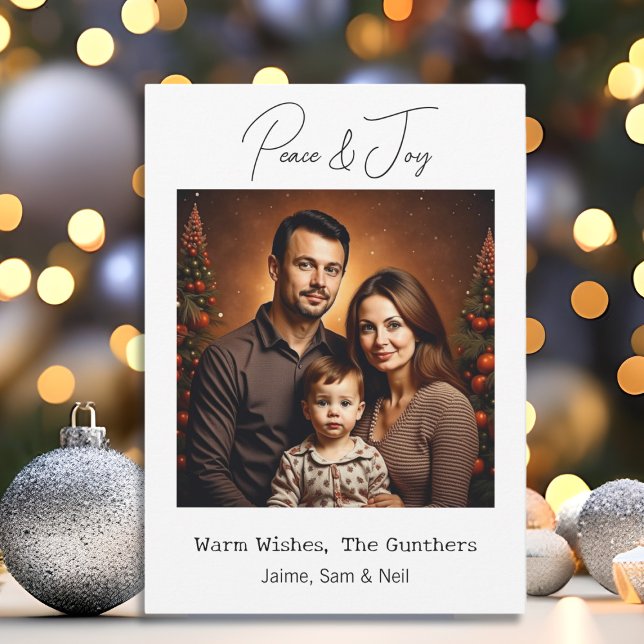 Peace & Joy | Picture Personalized Christmas Holiday Card (Creator Uploaded)