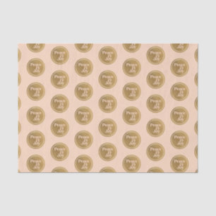 Peace & Joy, Pink and Gold Christmas Holiday Tissue Paper