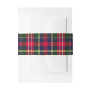 Peace & Joy Plaid Christmas Card Invitation Belly Band