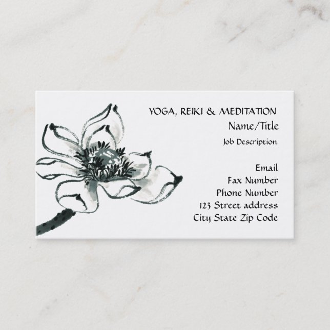 Peace l Beautiful Watercolor Lotus Business Card (Front)