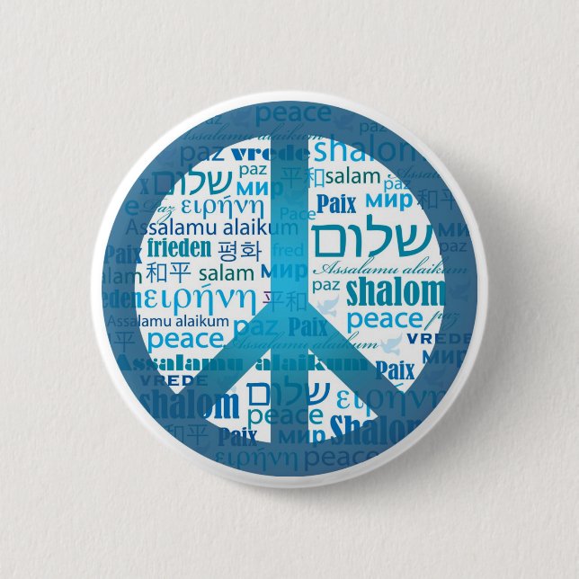Peace Language 2 Inch Round Button (Front)