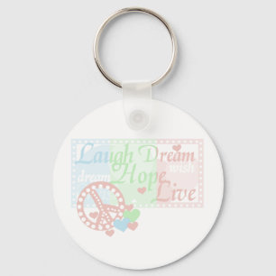 Peace Laugh Dream Hope Live Keychain