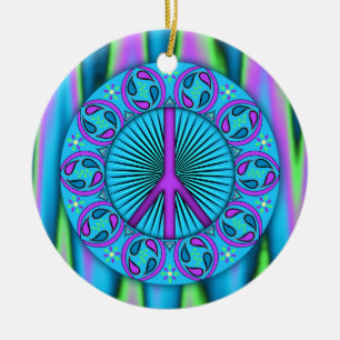 Peace ~ Leaf Ceramic Ornament