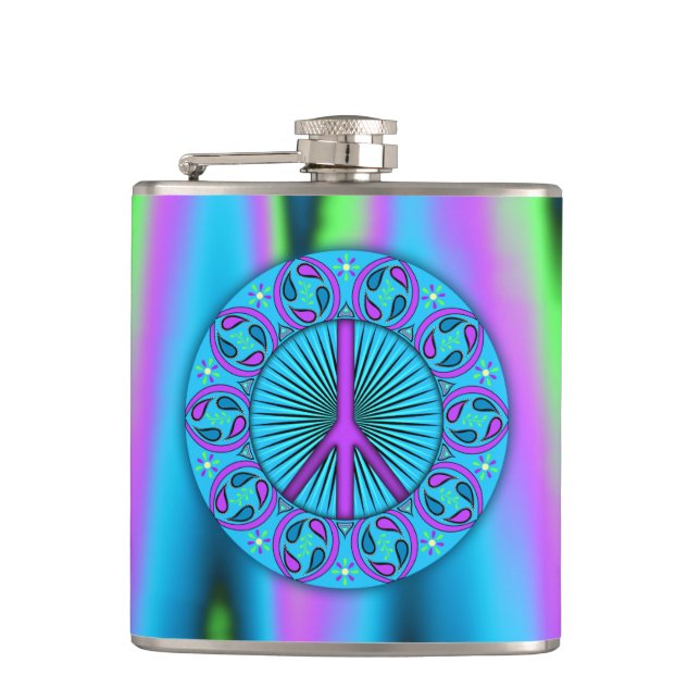 Peace ~ Leaf Hip Flask (Front)