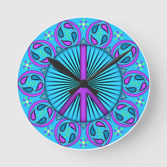 Peace ~ Leaf Round Clock (Front)