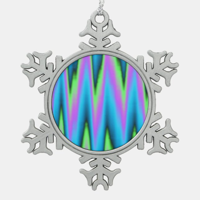 Peace ~ Leaf Snowflake Pewter Christmas Ornament (Front)