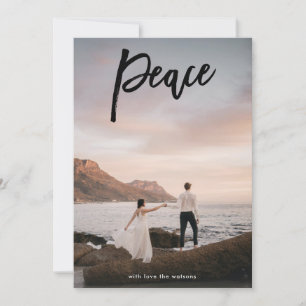 Peace Lettering Christmas Religious Photo Card