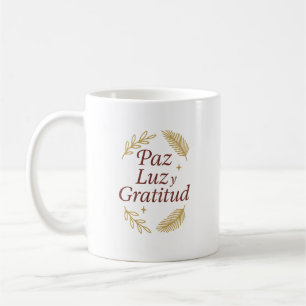 Peace, Light and ✨ Gratitude   Elegant Christmas D Coffee Mug