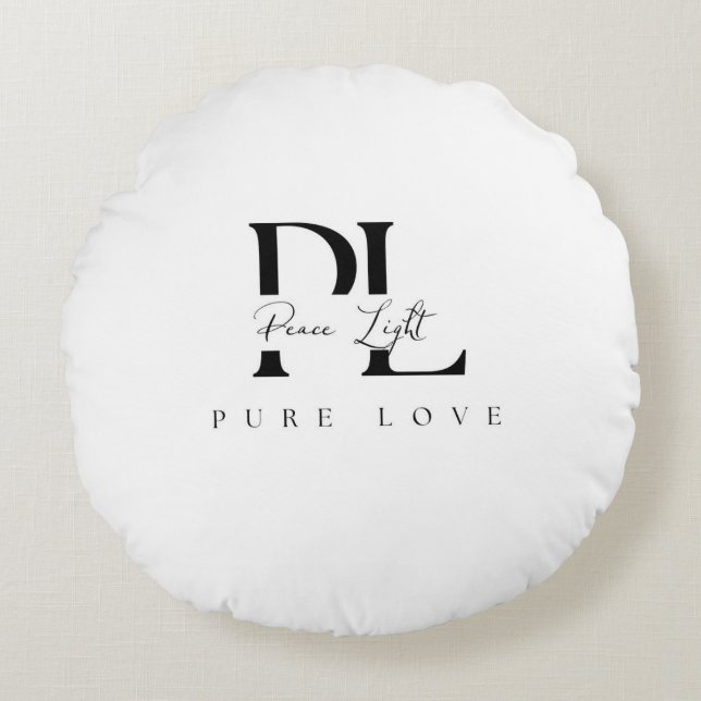 “Peace Light – Pure Love Logo Round Pillow (Front)