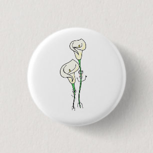 peace lilies, cute flower themed 1 inch round button