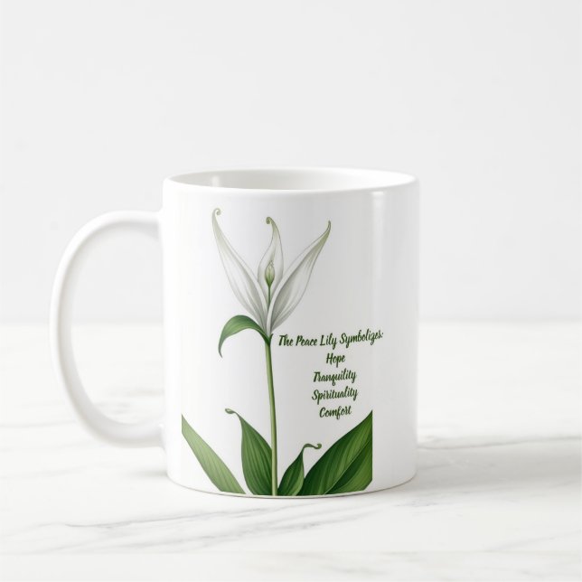 Peace Lily Comfort Inspiration spirituelle Mug (Gauche)