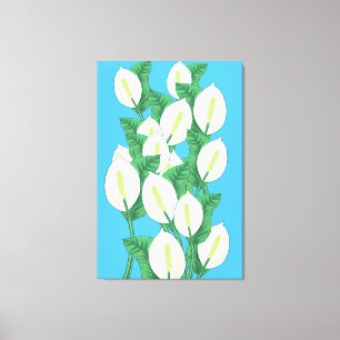 Peace Lily Illustration  Canvas Print