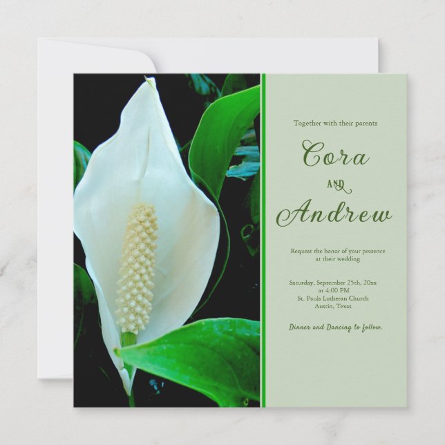 Peace Lily Wedding Invitation (Front)
