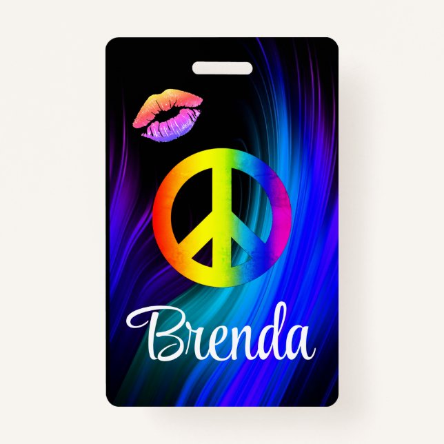 Peace lips tag badge (Front)