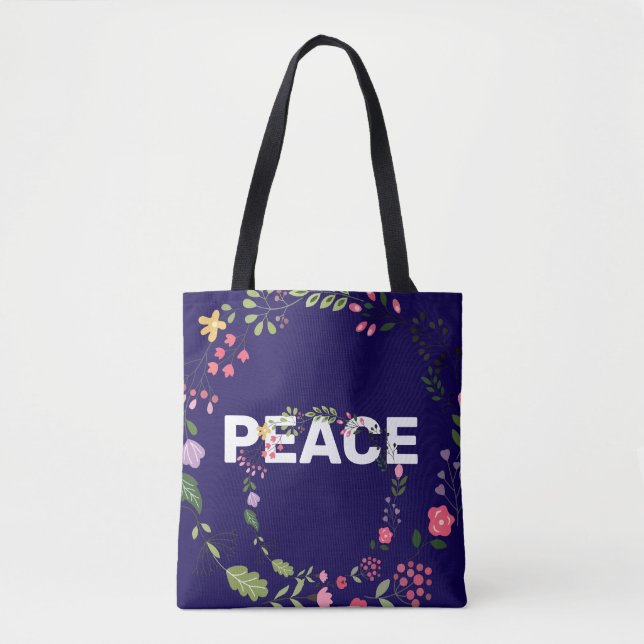 PEACE Logo Navy   Tote Bag (Front)