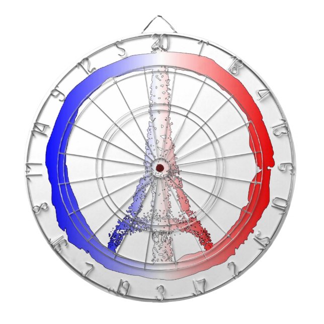 Peace Logo Of Eiffel Tower Dartboard (Front)