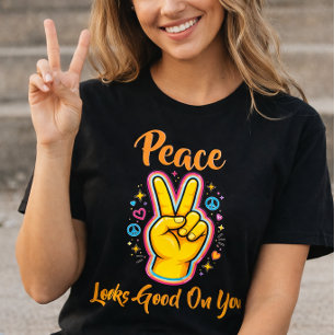 Peace Looks Good on You – Positive Vibes Graphic T-Shirt