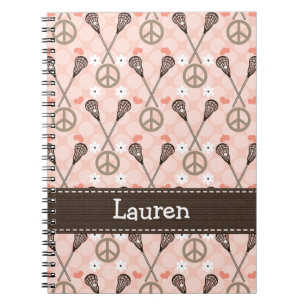 Peace Losse Lacrosse Lax Spiral Carnet Journal