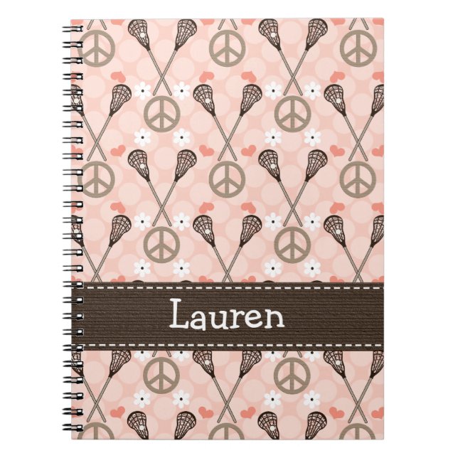 Peace Losse Lacrosse Lax Spiral Carnet Journal (Devant)