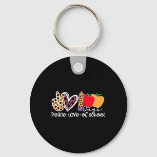 Peace Love 100 Days Of School Keychain