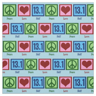 Peace Love 13.1 Half Marathon Runner Fabric