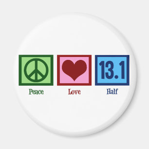 Peace Love 13.1 Half Marathon Runner Magnet